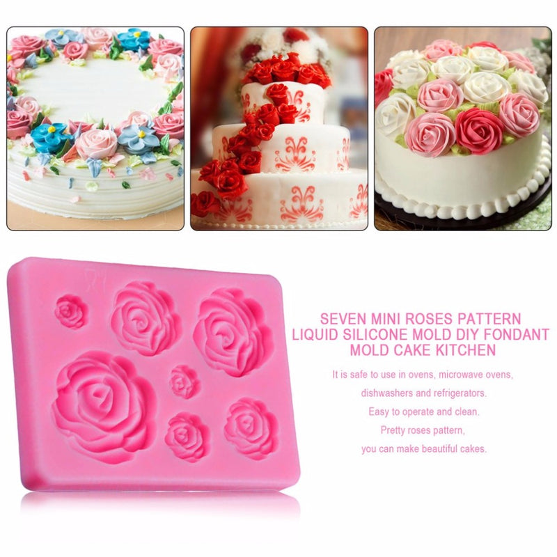 Seven Mini Roses Silicone Mold