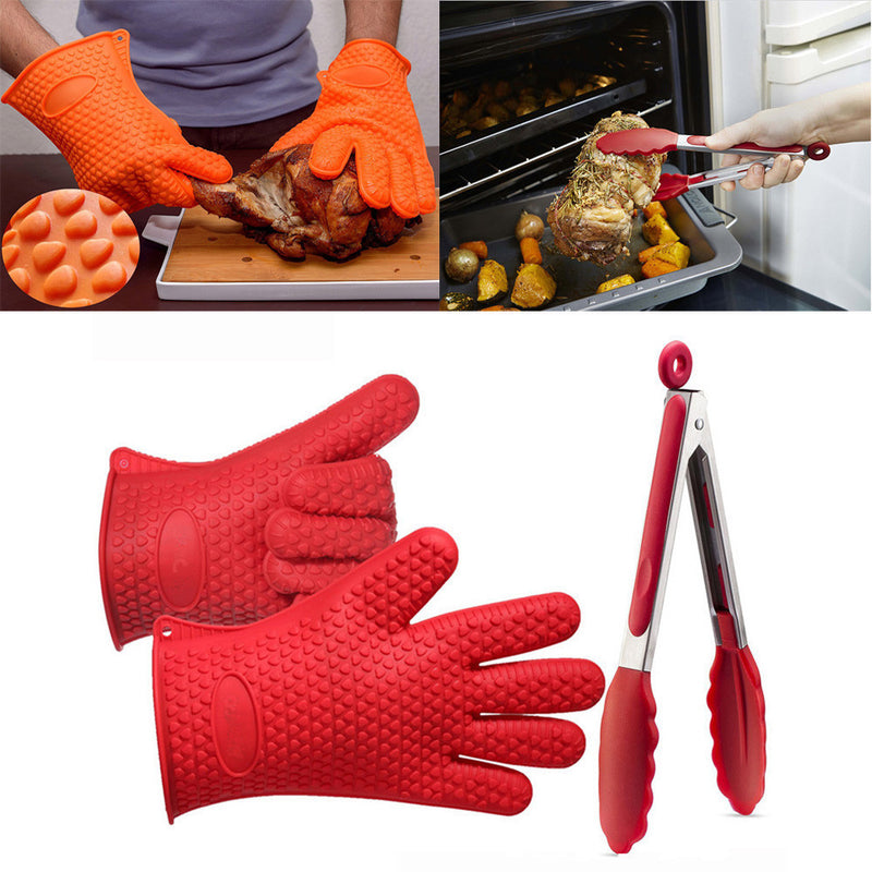 Silicone BBQ /Cooking Gloves Plus Silicone Tong
