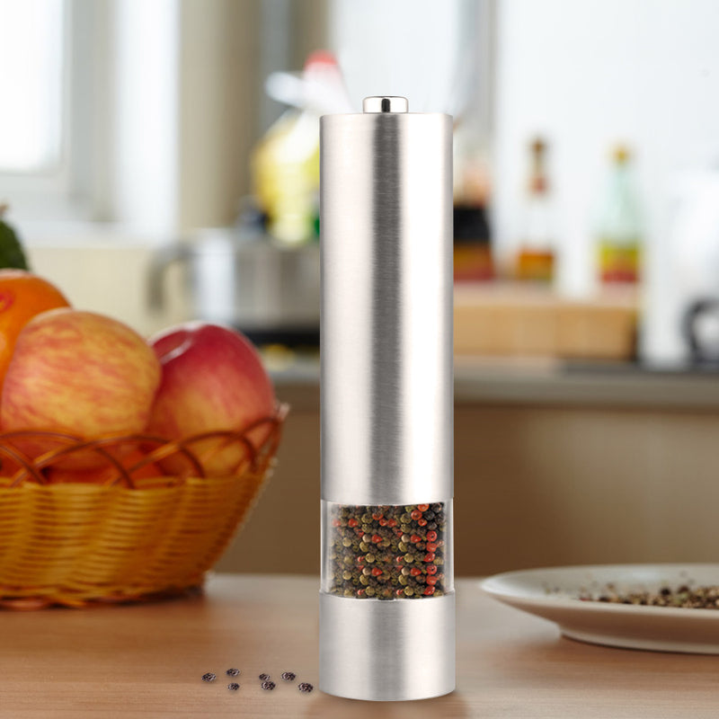 Stainless Steel Electric Pepper Mill and Salt Grinder